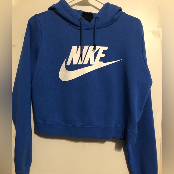 Nike Tops - Nike Women’s Crop Top Hoodie in Royal Blue, Size Medium